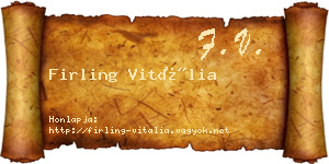 Firling Vitália névjegykártya